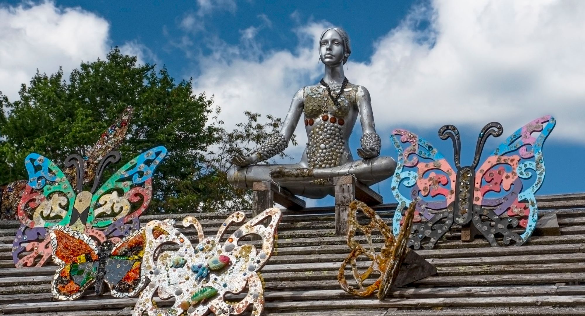 Art installation at Three Sisters Sanctuary, Goshen, MA.